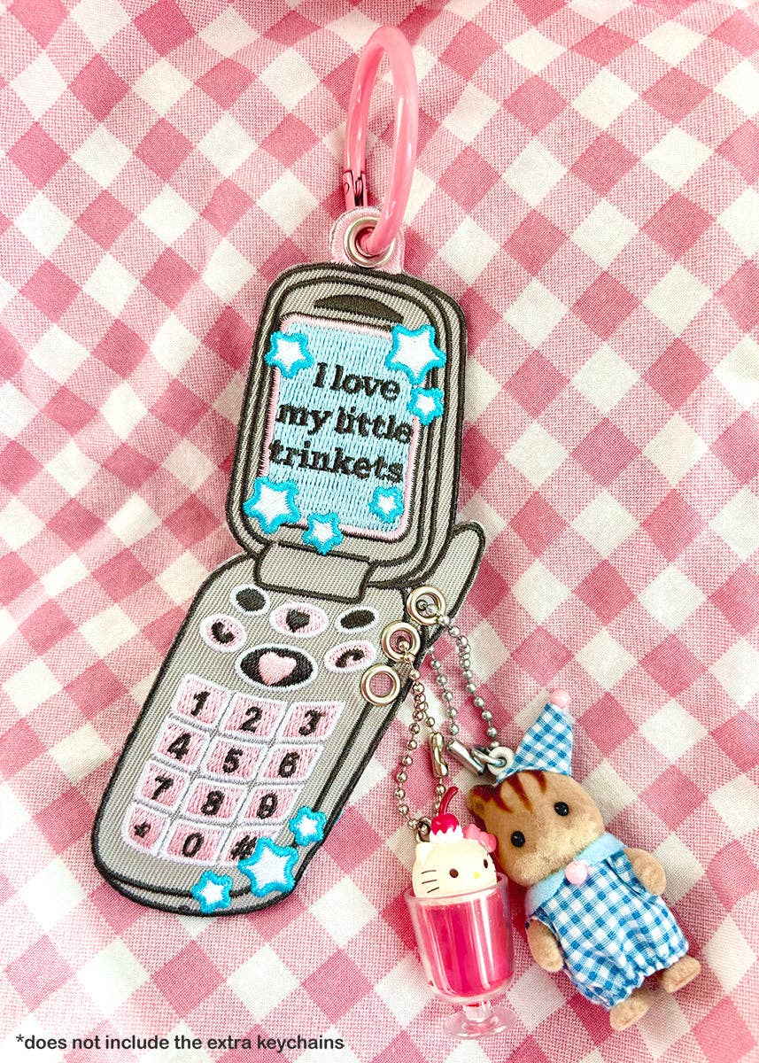 Trinket Holder Keychain Y2K Kawaii Flip Phone