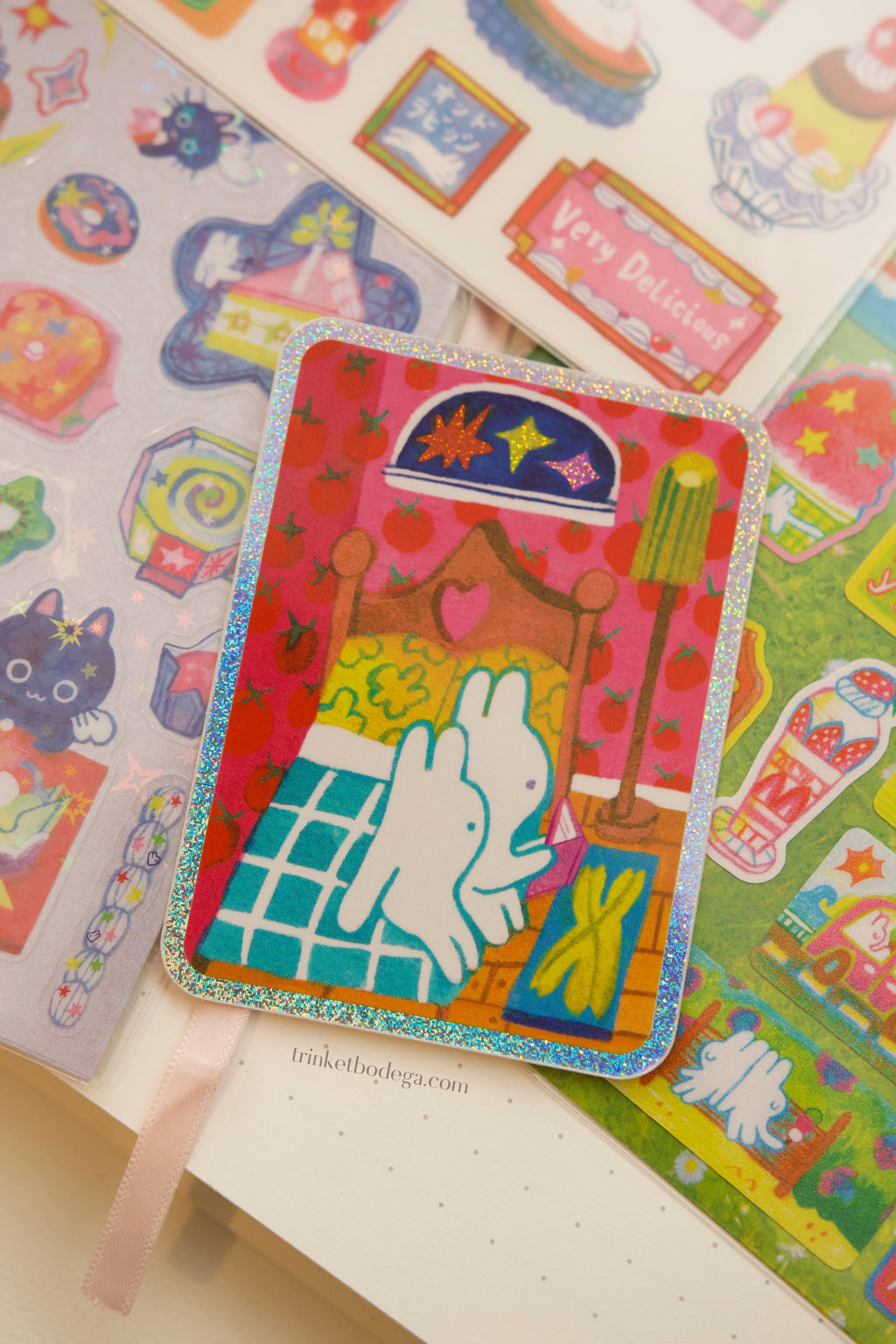 'Midnight Storytelling' Glitter Vinyl Sticker