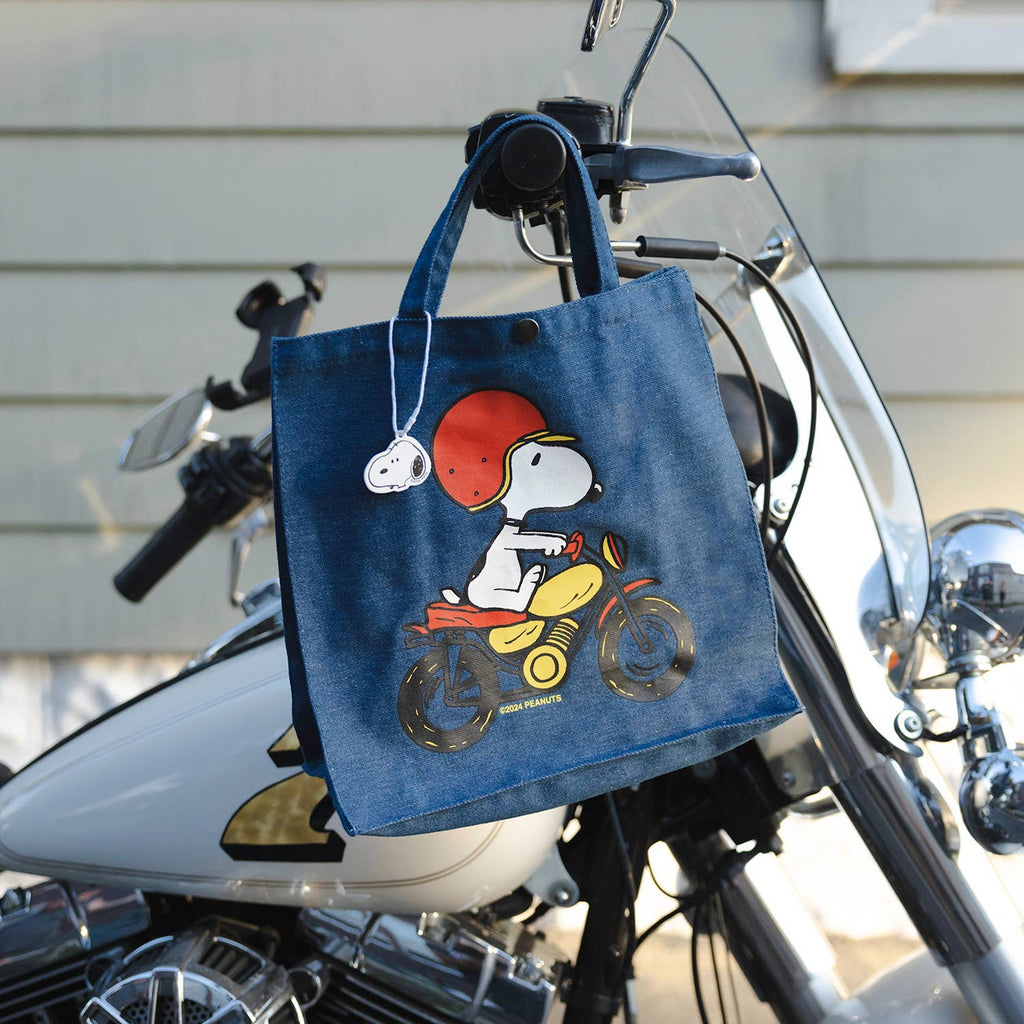 Snoopy Motorcycle Vintage Style Market Tote Bag