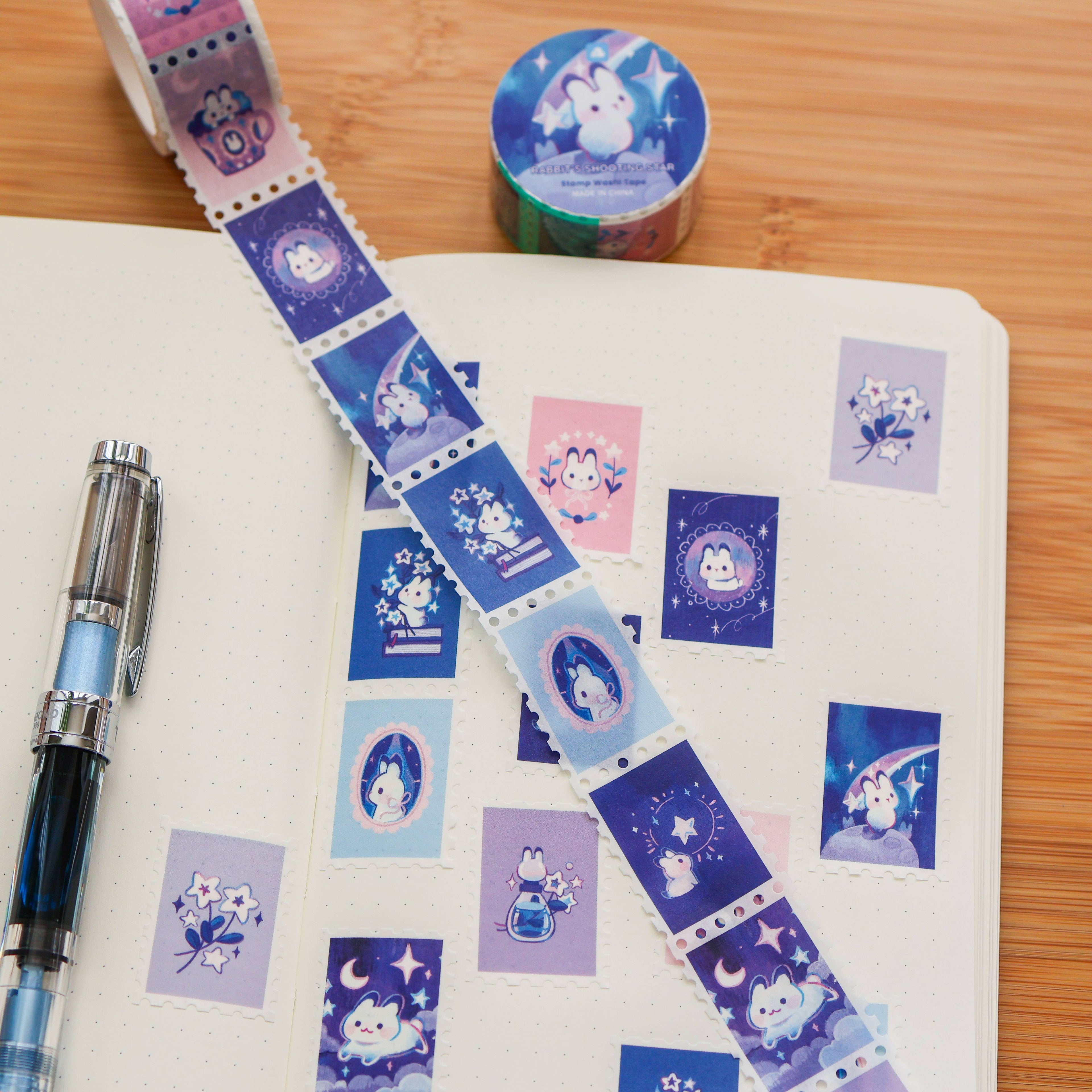 Stamp Washi Tape Rabbits Shooting Star