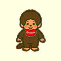 Classic Brown Monchhichi Vinyl Sticker