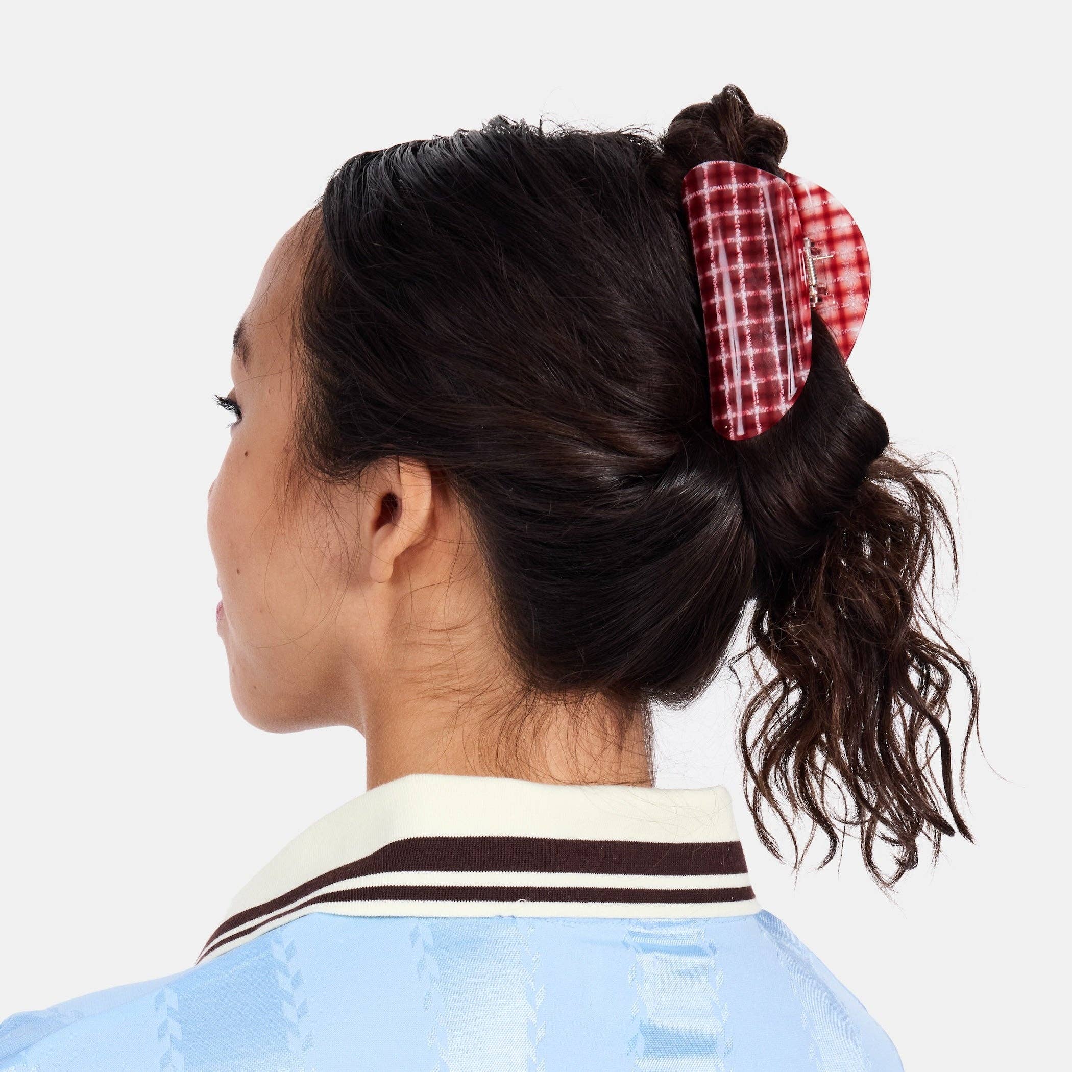 Chunks Hair Claw in Red Plaid