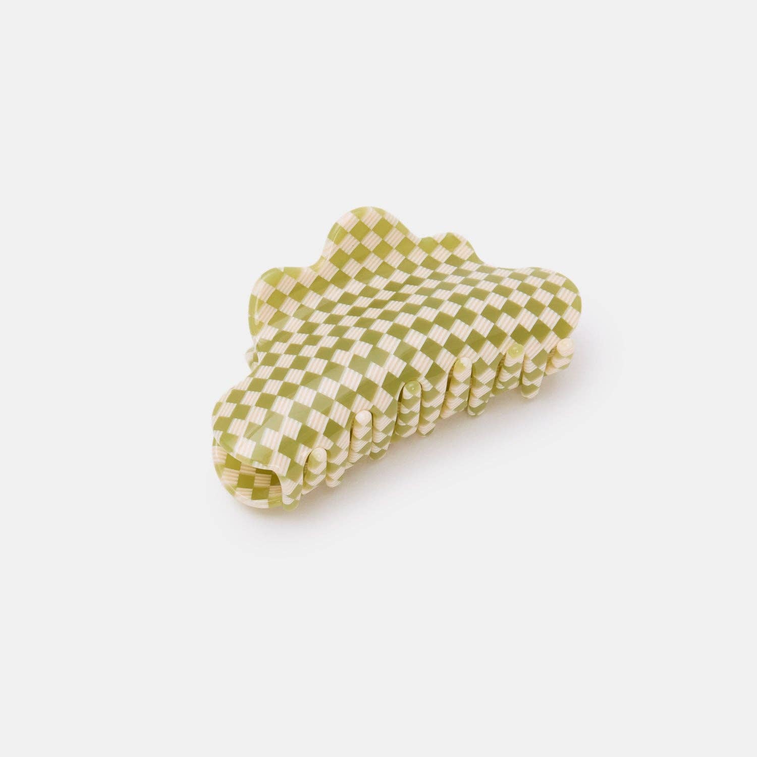 Chunks Hair Claw in Olive Check