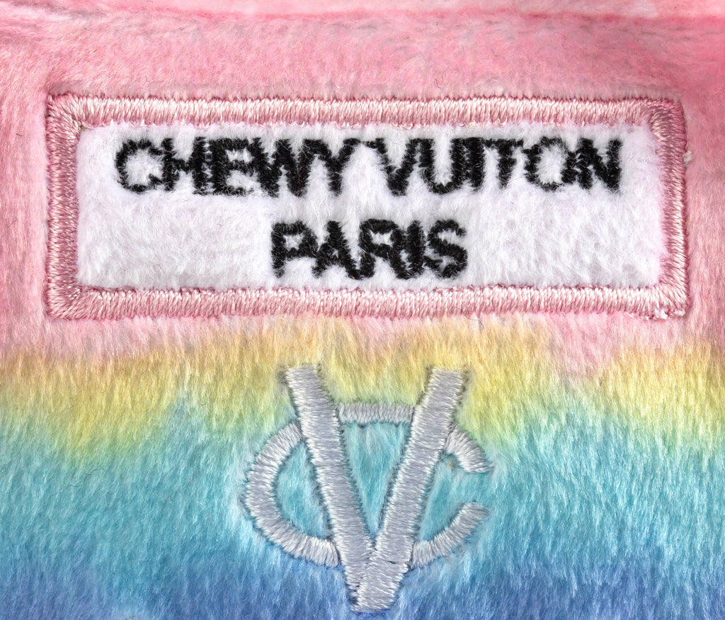 Pink Chewy Vuiton Designer Handbag Squeaker Dog Toy