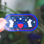 Strawberry Bunnies Transparent Vinyl Sticker