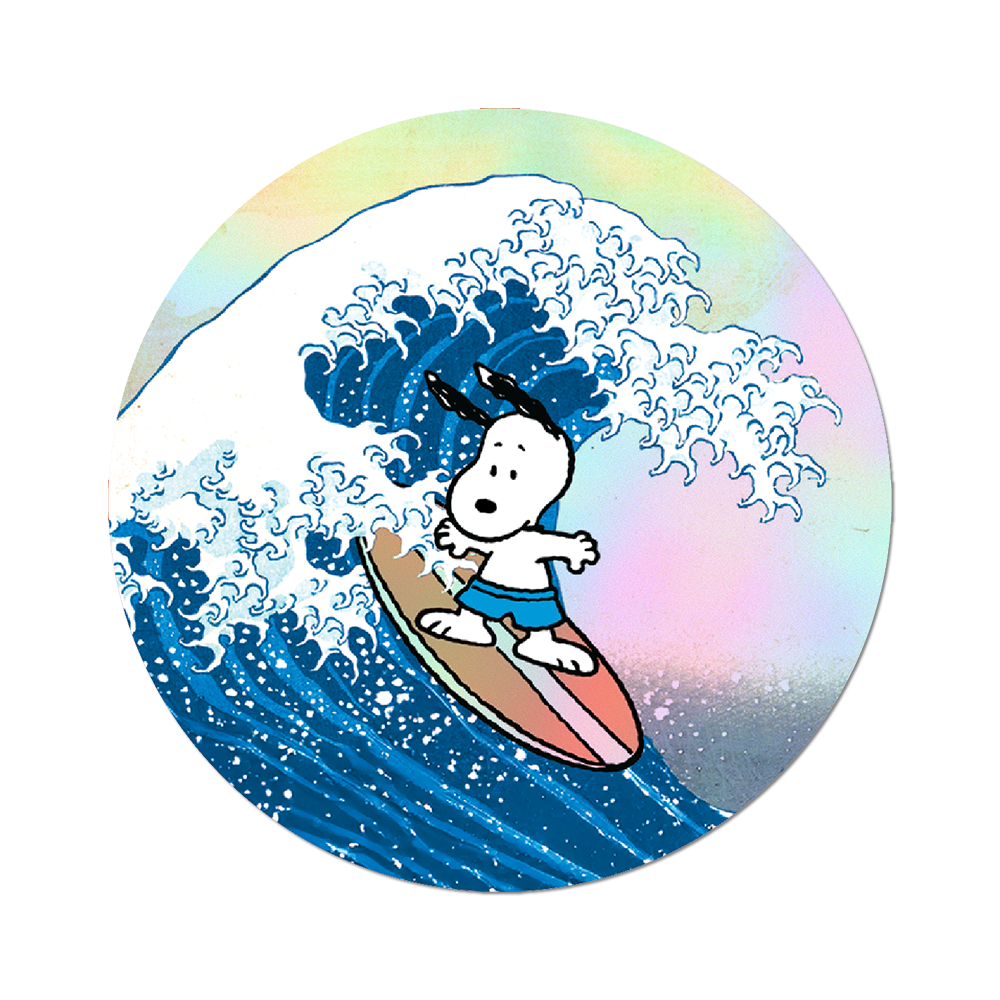 Snoopy Sticker Great Wave Holographic