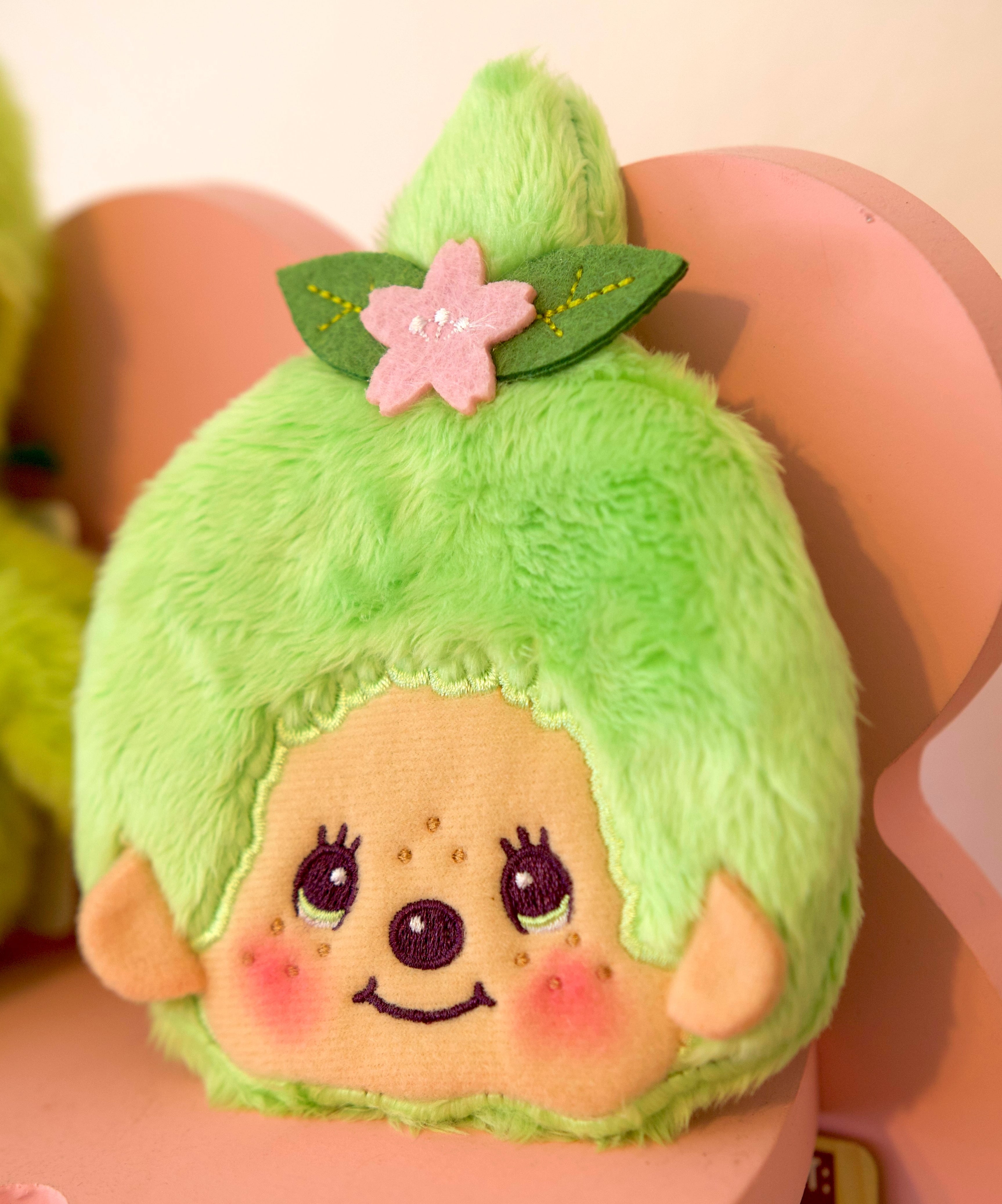 Monchhichi Matcha Sakura Girl Coin Purse — Japan Exclusive
