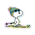 Snoopy Skier Holographic Sticker