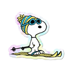 Snoopy Skier Holographic Sticker