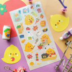 Sticker Sheet Clear Holo Glitter Supermarket Chicks