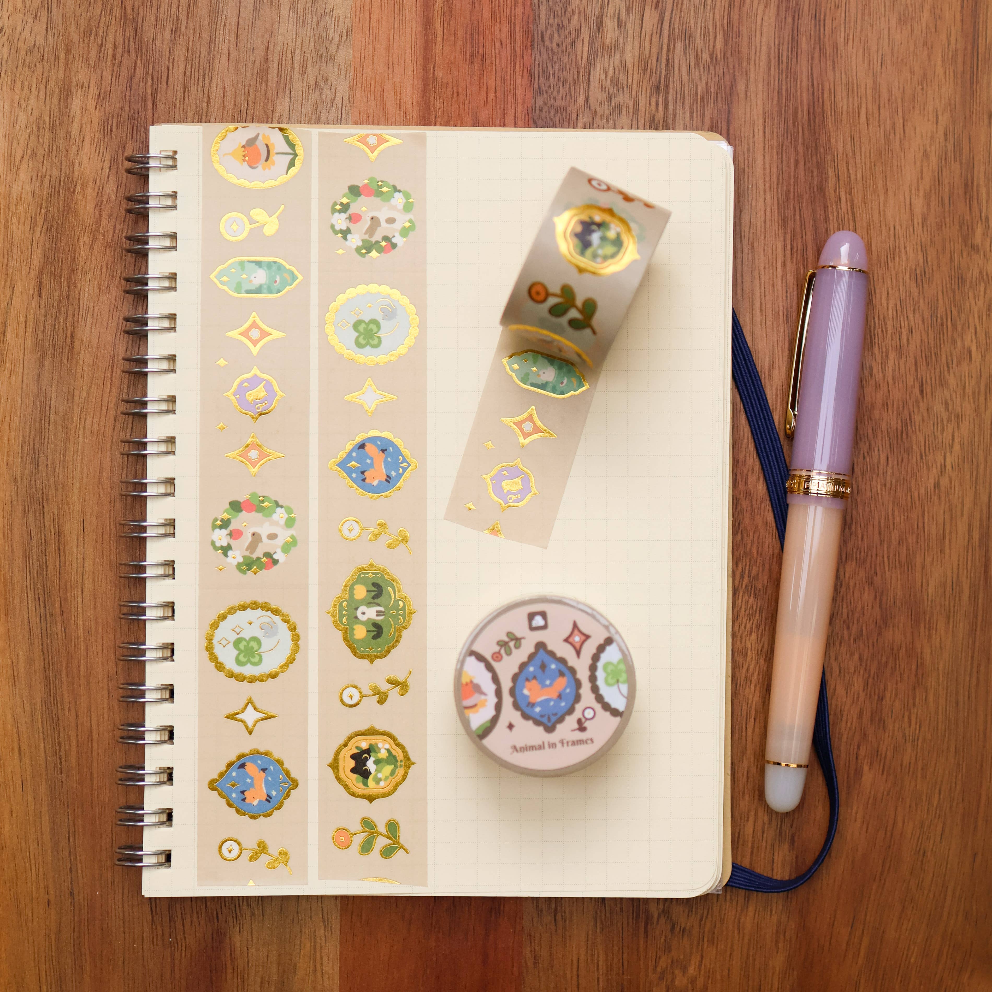 Gold Foil Animal Frame Washi Tape