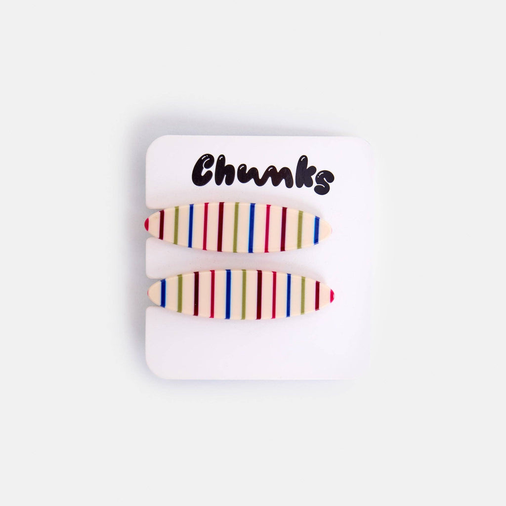 Chunks Hair Claw in Oval Vanilla Stripe