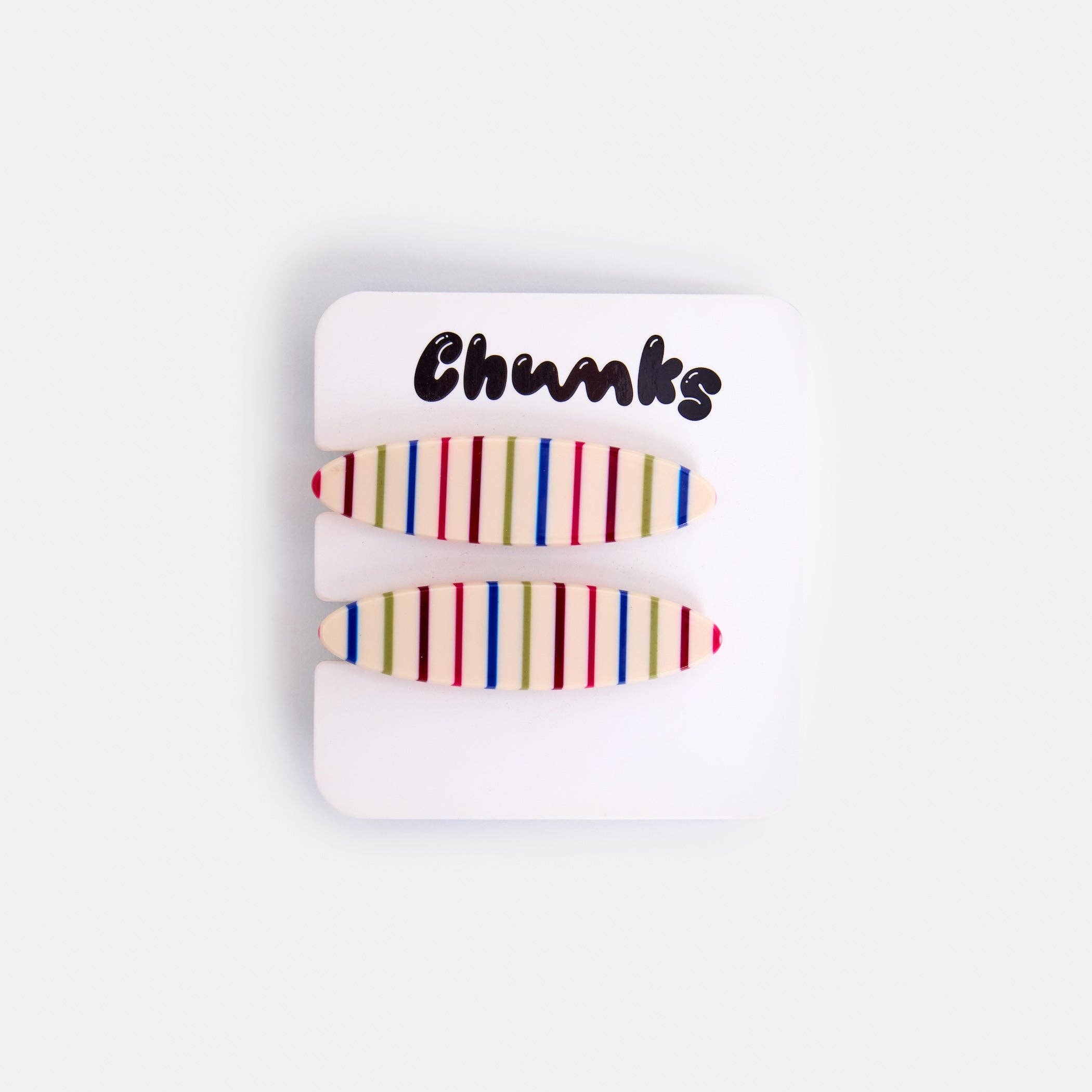 Chunks Hair Claw in Oval Vanilla Stripe