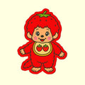 Monchhichi Sticker Strawberry Red Fruit Color Vinyl