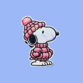 Snoopy Sticker Pink Sweater Vinyl Sticker
