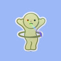 Smiski Sticker Hula Hoop Excercise Holographic Vinyl