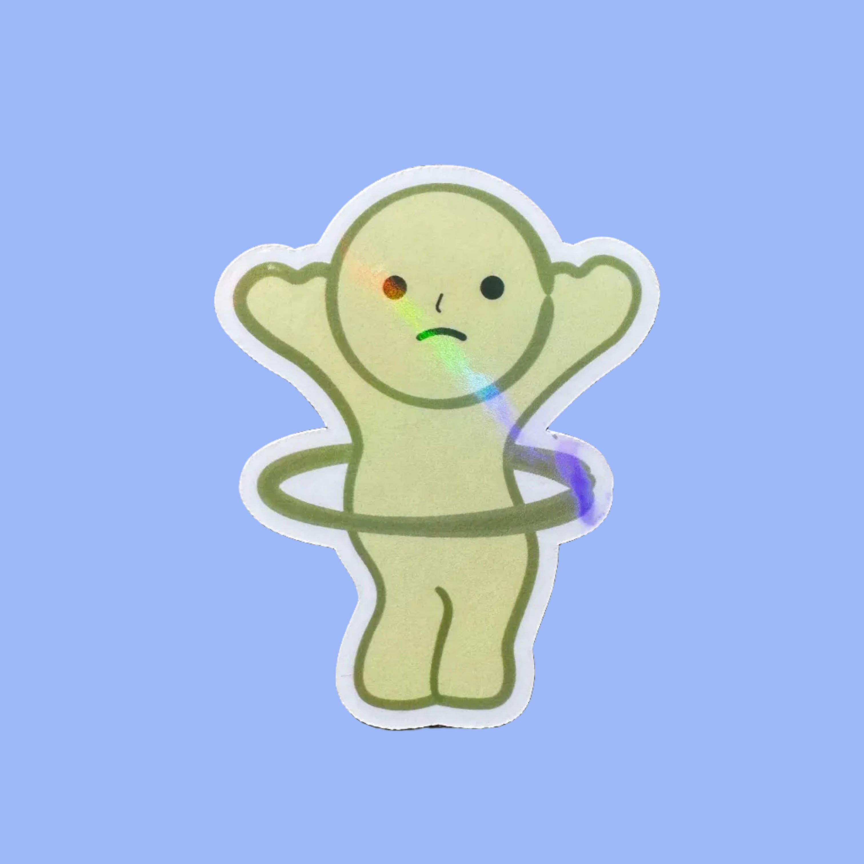 Smiski Sticker Hula Hoop Excercise Holographic Vinyl