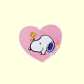 Snoopy & Woodstock Sticker Pink Heart Holographic Vinyl