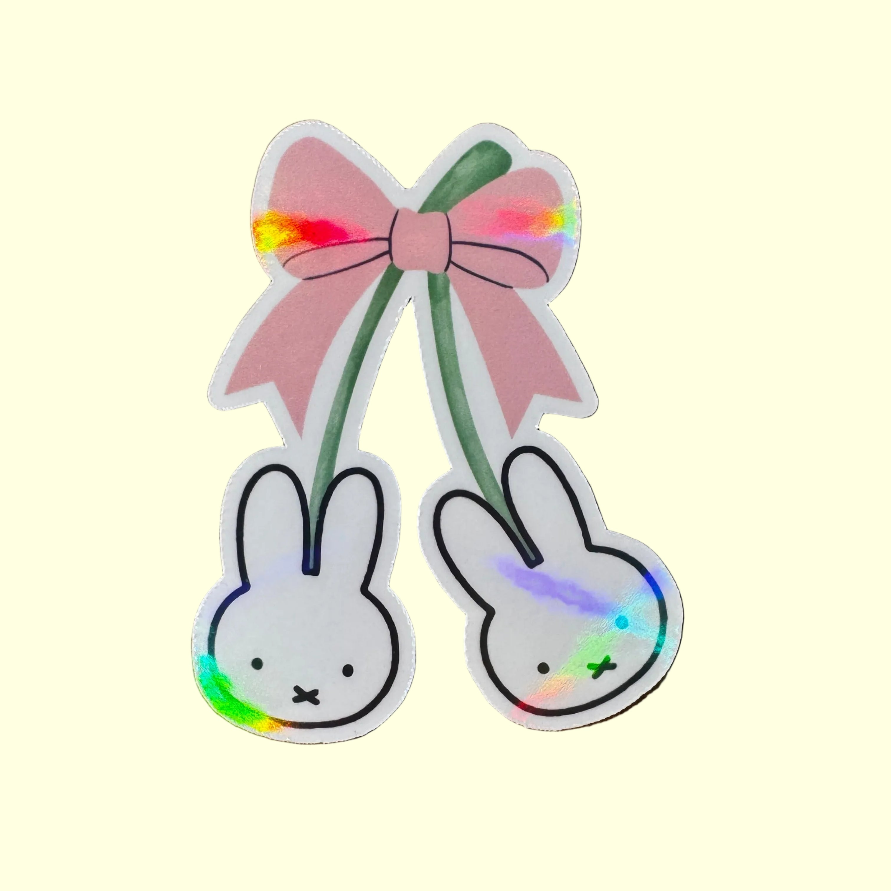 Miffy Sticker Cherry Bow Coquette Holographic Vinyl