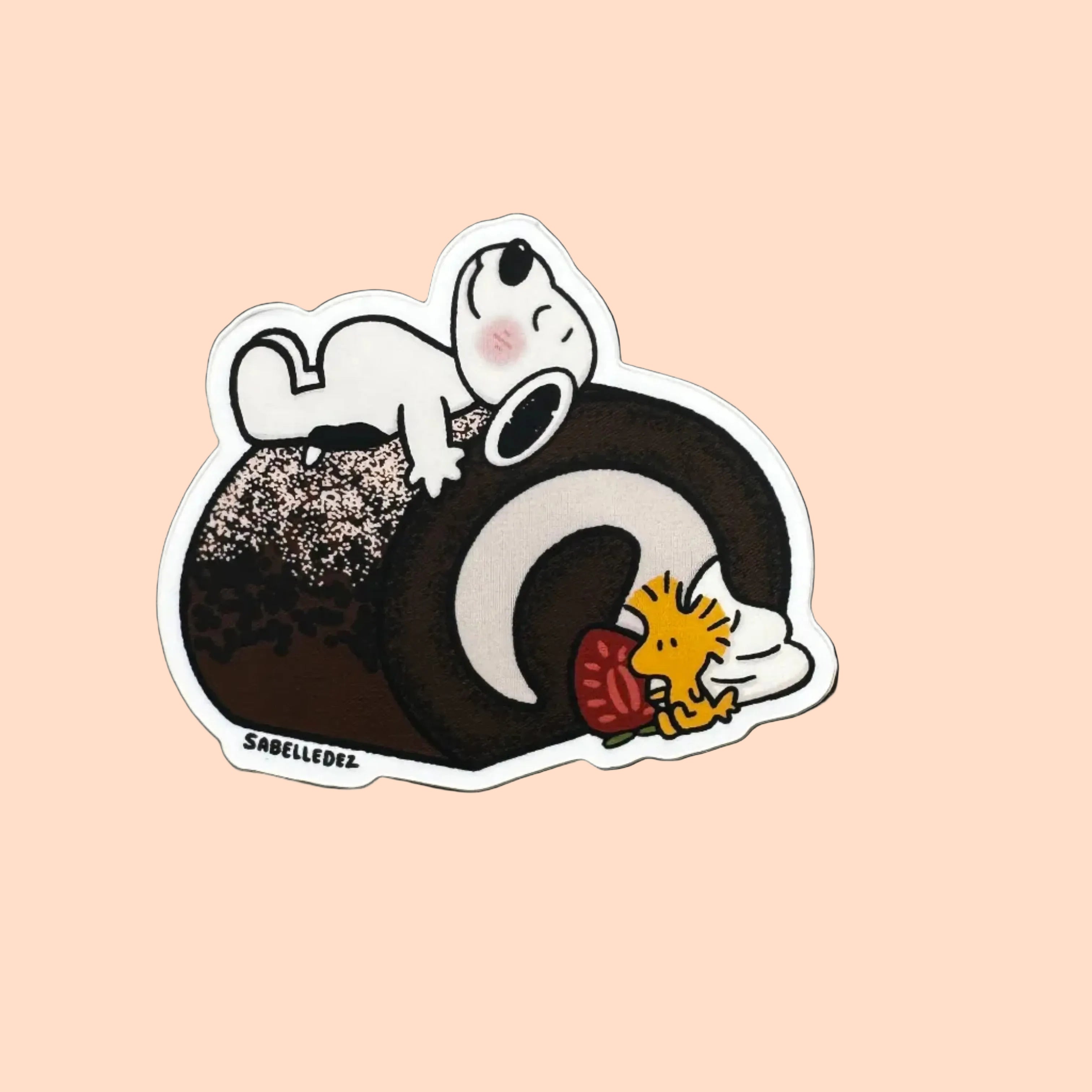 Snoopy & Woodstock Dessert Roll Artwork Viynl Sticker