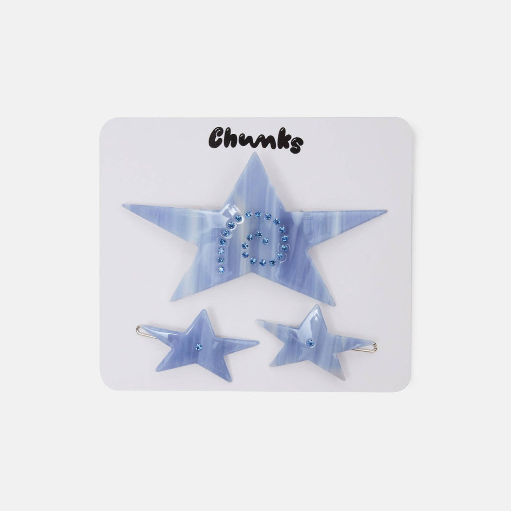 Chunks Hair Clip Pack in Stars