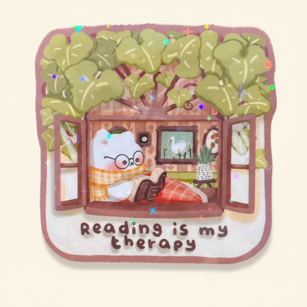Sticker Reading Is My Therapy