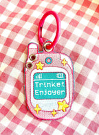 Trinket Holder Keychain Pink Cell Phone