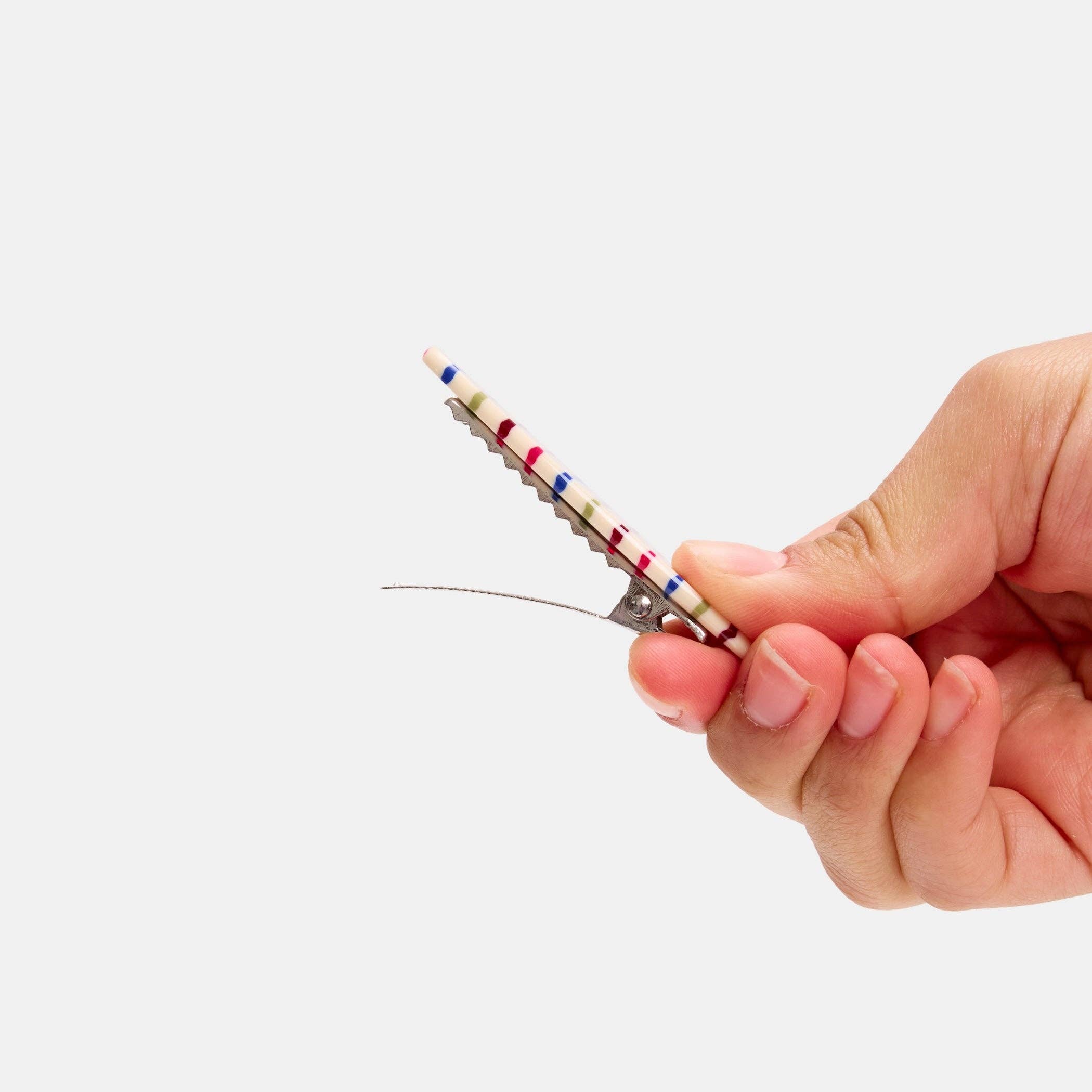 Chunks Hair Claw in Oval Vanilla Stripe