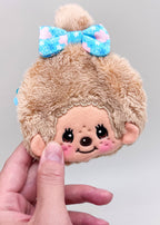 Monchhichi Blonde Floral Bow Plush Coin Purse