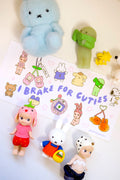 Hand-illustrated kawaii bumper sticker by Nessa K Designs. Waterproof & weatherproof, 7.5" x 3.75". Packed with trinket-culture favorites.