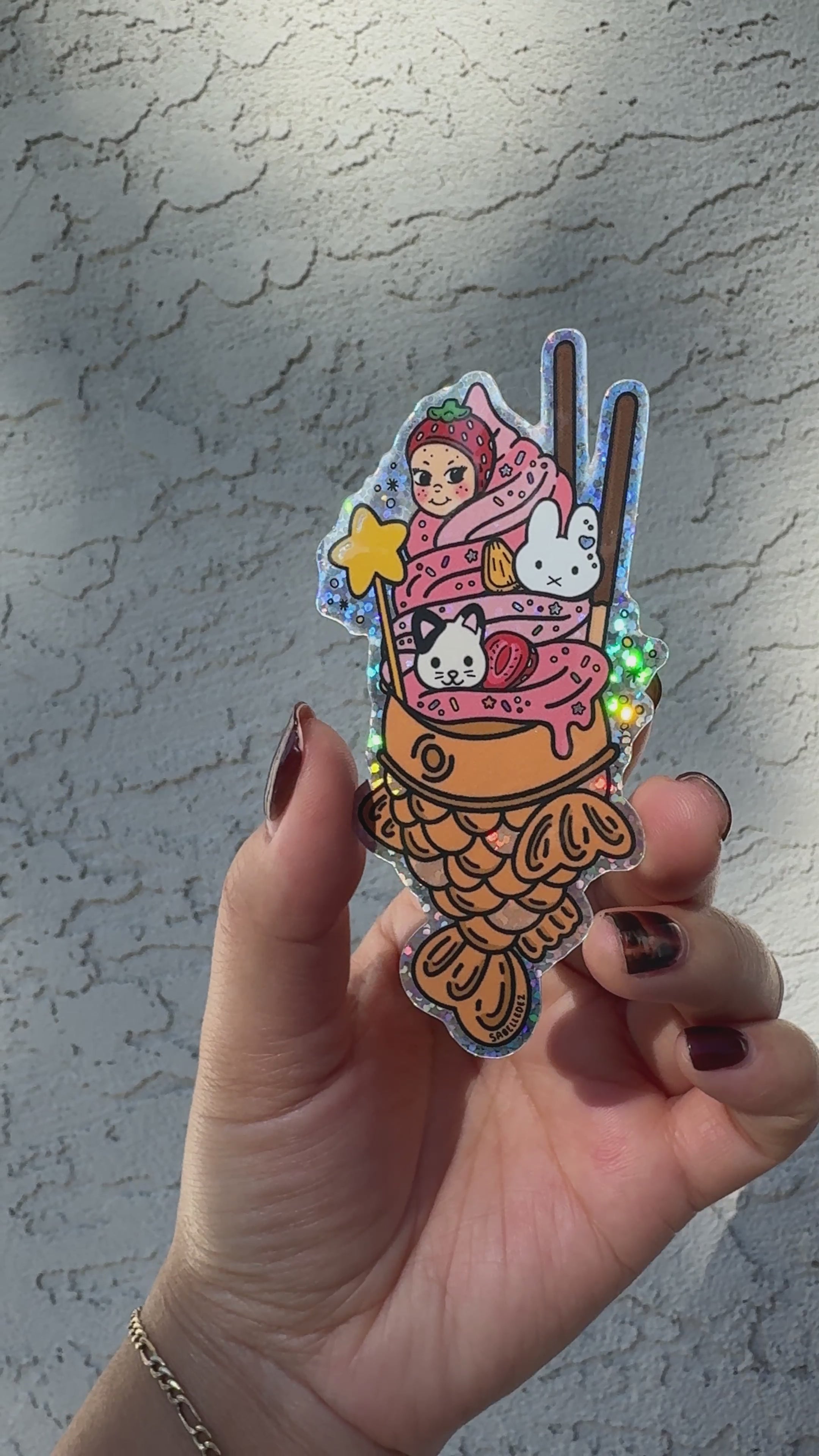 Trinket Trio Taiyaki Holographic Sticker 