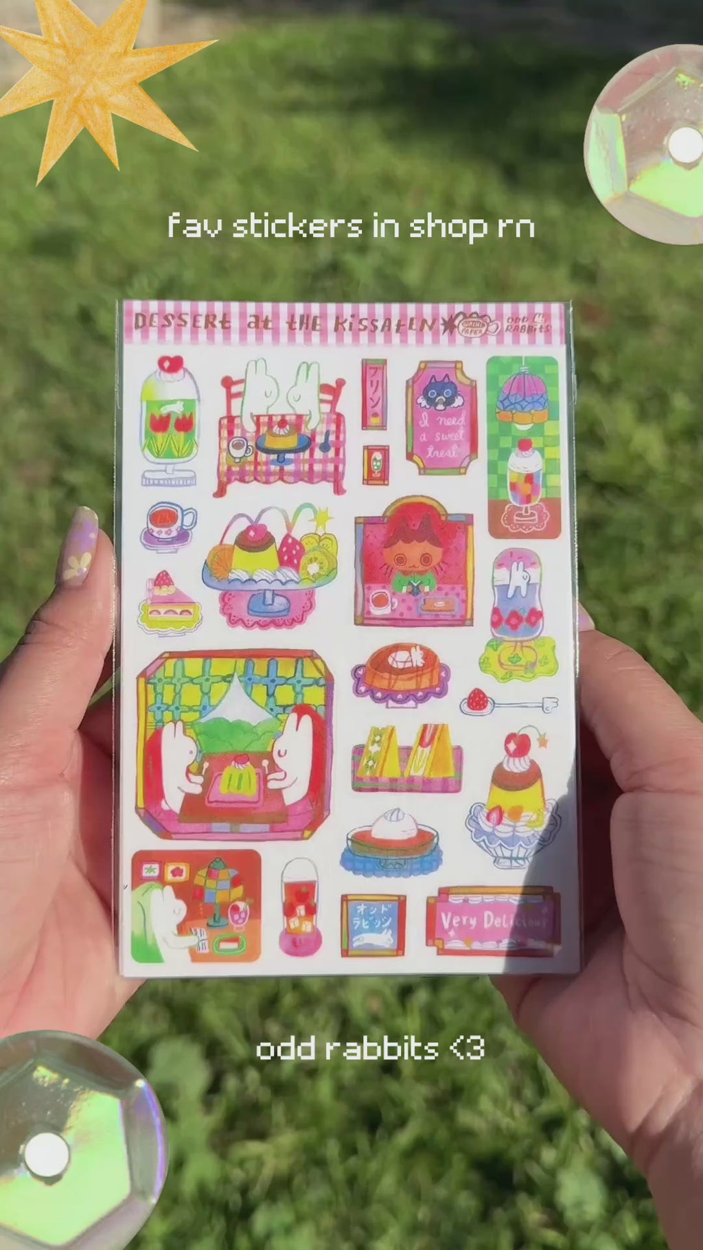 'Maebee's Day Off' Glitter A6 Sticker Sheet